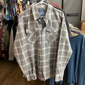 DIXXON “Avalanche” Gray Casual Button Down Flannel Shirt